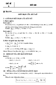 Bài tập trắc nghiệm giới hạn có lời giải chi tiết – Nguyễn Phú Khánh, Huỳnh Đức Khánh
