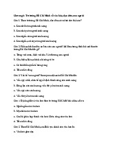 Trắc nghiệm Chương 6: Tư tưởng Hồ Chí Minh về văn hóa, đạo đức, con người