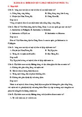 Trắc nghiệm môn Địa lý 12 -  Bài 16: Đặc điểm dân số và phân bố dân cư