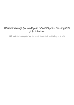 Câu hỏi trắc nghiệm về Giải phẫu thần kinh (có đáp án)