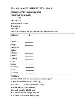 TOP 3 Đề thi tuyển dụng FPT – ENGLISH TEST