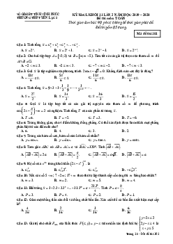 Đề KSCL Toán 11 lần 2 năm 2019 – 2020 trường THPT Yên Lạc 2 – Vĩnh Phúc