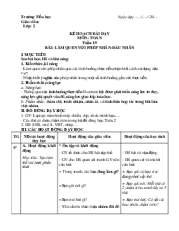 Giáo án Toán 2 sách Cánh Diều học kỳ 2 rất hay-Bộ 2