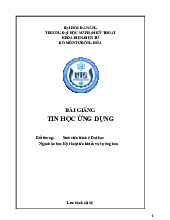 Bài giảng Tin học ứng dụng | Đại học Sư phạm kỹ thuật - Đại học Đà Nẵng