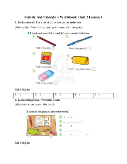 Giải sách Family and Friends 3 Workbook Unit 2 Lesson 1