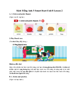 Giải BT Sách Tiếng Anh 3 Smart Start Unit 8 Food Lesson 2