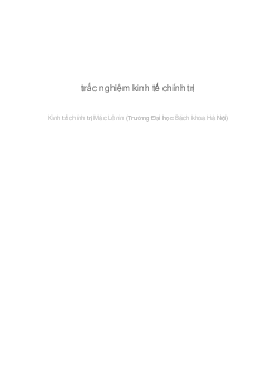 Trắc nghiệm Kinh tế chính trị Mác-Leenin | Trường đại học Bách Khoa Hà Nội