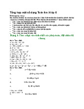 Tổng hợp một số dạng Toán tìm X lớp 6