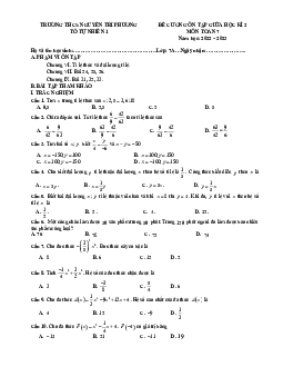 Đề cương giữa kì 2 Toán 7 năm 2022 – 2023 trường THCS Nguyễn Tri Phương – Hà Nội