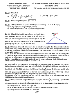 Đề tham khảo cuối kỳ 1 Toán 9 năm 2022 – 2023 trường THCS Yên Thế – TP HCM