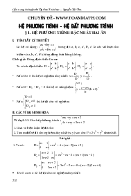 Chuyên đề hệ phương trình – hệ bất phương trình – Nguyễn Tất Thu
