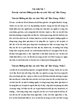 Tóm tắt văn bản Những nét đặc sắc trên “đất vật” Bắc Giang (3 mẫu) | Văn mẫu lớp 7 Cánh diều