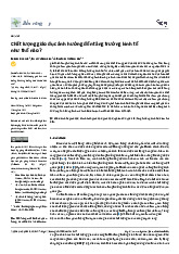 Chất lượng giáo dục ảnh hưởng đến tăng trưởng kinh tế như thế nào?