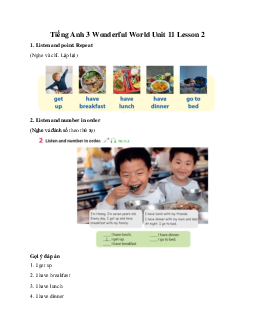 Giải BT Tiếng Anh 3 Wonderful World Unit 11 My day Lesson 2