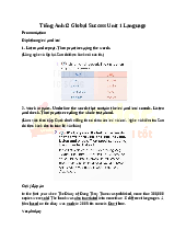 Giải SGK Tiếng Anh 12 Global Success Unit 1 Language