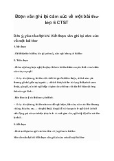 Đoạn văn ghi lại cảm xúc về một bài thơ lớp 6