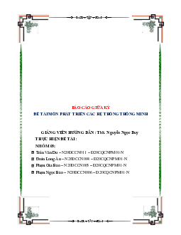 Báo cáo: " phát triển và các hệ thống thông minh"