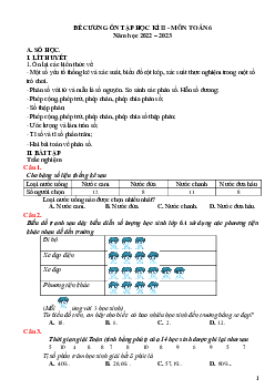 Đề cương ôn tập học kì 2 môn Toán 6 | Kết nối tri thức | Bộ 2