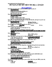 Ngân hàng câu hỏi trắc nghiệm lí thuyết môn tin học cơ bản | Đại học Nam Cần Thơ