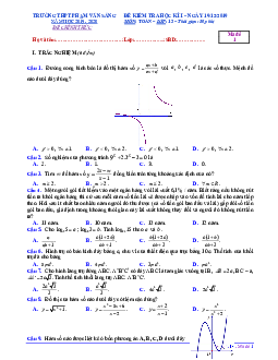 Đề thi học kì 1 Toán 12 năm 2019 – 2020 trường THPT Phạm Văn Sáng – TP HCM