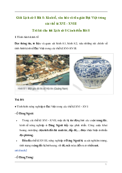 Giải Lịch sử 8 Bài 8: Kinh tế, văn hóa và tôn giáo Đại Việt trong các thế kỉ XVI - XVIII | Cánh diều