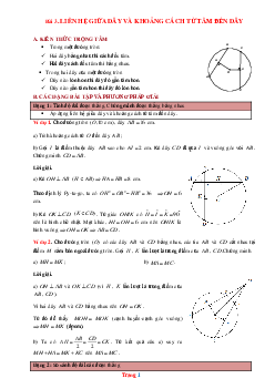 Phương pháp giải hình 9 liên hệ giữa dây và khoảng cách từ tâm đến dây (có đáp án và lời giải chi tiết)