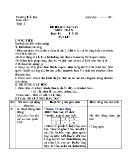 Giáo án Toán 2 sách Cánh diều (Cả năm) | Tuần 14