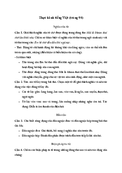 Soạn bài Thực hành tiếng Việt trang 95 - Kết nối tri thức Văn 7