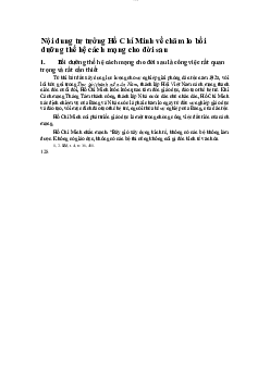 Nội dung tư tưởng Hồ Chí Minh về chăm lo bồi dưỡng thế hệ cách mạng cho đời