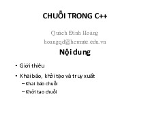 C++ Strings and Their Functions: An Overview of chuỗi trong C++ | Môn Công nghệ thông tin - Đại học Sư phạm Kỹ thuật Thành phố Hồ Chí Minh