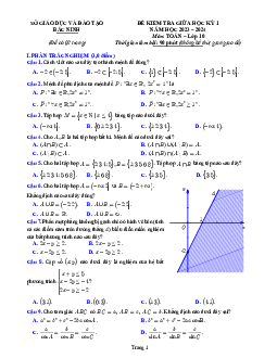 Đề kiểm tra giữa học kỳ 1 Toán 10 năm 2023 – 2024 sở GD&ĐT Bắc Ninh
