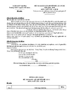 Đề KSCL Ngữ văn 10 năm 2018 - 2019 trường THPT Nguyễn Viết Xuân - Vĩnh Phúc lần 1