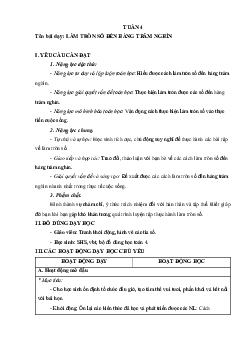 Giáo án Toán lớp 4 Tuần 4 | Cánh diều