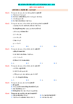 Đề cương ôn tập Toán 10 Kết nối tri thức giữa học kỳ 1 (có đáp án)