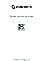 Bài giảng Thống kê xã hội học Cơ sở lý thuyết và ứng dụng