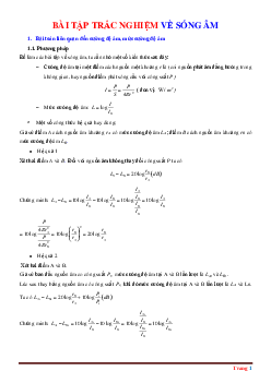 Trắc nghiệm về Sóng âm có lời giải chi tiết và đáp án