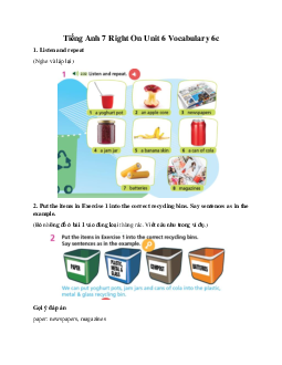 Tiếng Anh 7 Right On Unit 6 Vocabulary 6c