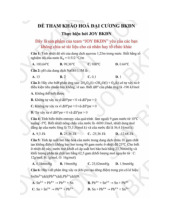 Đề cương môn Hóa đại cương- Trường Đại học bách khoa - Đại học đà nẵng.