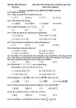 Đề cương ôn tập học kỳ 1 Toán 10 năm 2020 – 2021 trường THPT Yên Hòa – Hà Nội