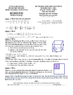Đề học sinh giỏi lần 2 Toán 7 năm 2022 – 2023 phòng GD&ĐT Thủ Đức – TP HCM