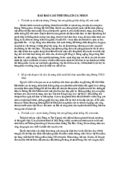 Báo cáo thu hoạch cá nhân môn Lịch sử Đảng | Đại Học Hà Nội