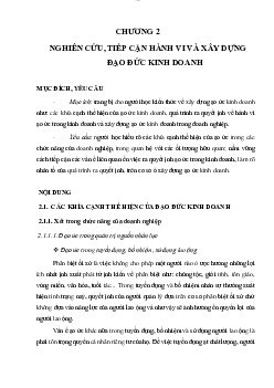 Lý thuyết bài học môn Đạo đức kinh doanh & Văn hóa doanh nghiệp nội dung chương 1 "Tổng quan về đạo đức kinh doanh"