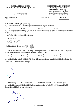 Đề học kì 1 Toán 11 năm 2019 – 2020 trường THPT chuyên Vị Thanh – Hậu Giang