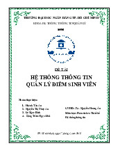 Tiểu luận hệ thống thông tin quản lý điểm sinh viên | Trường Đại học Ngân hàng TP.HCM