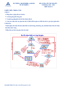 Đề cương học kì 1 Toán 8 năm 2021 – 2022 trường THCS Archimedes Academy – Hà Nội