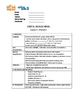Unit 6: Our school  | Giáo án Tiếng Anh 3 | Global Success