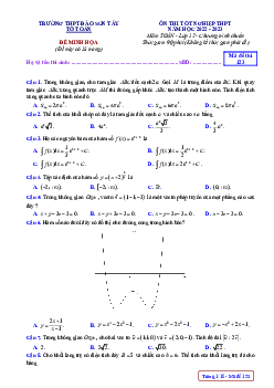 Đề ôn thi TN THPT 2023 môn Toán trường THPT Đào Sơn Tây – TP HCM