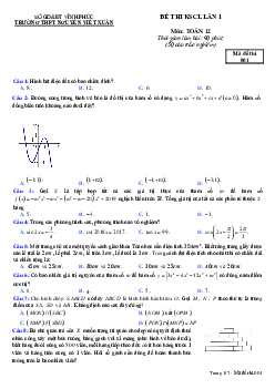 Đề KSCL Toán 12 lần 1 năm 2019 – 2020 trường Nguyễn Viết Xuân – Vĩnh Phúc