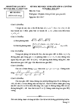Đề thi học sinh giỏi cấp tỉnh Toán 10 năm 2014 – 2015 sở GD&ĐT Hà Tĩnh