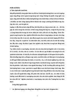 Tiểu luận nghiên cứu hành vi mua laptop của sinh viên